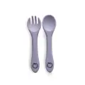 Plum Silicone Spoon & Fork Set - Smokey Lilac - 2 Pack