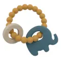 Playground Silicone Elephant Teether Steel Blue