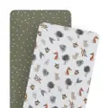 Living Textiles 2 Pack Bedside Fitted Sheet Forest Retreat