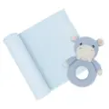Living Textiles Jersey Wrap & Rattle Henry the Hippo