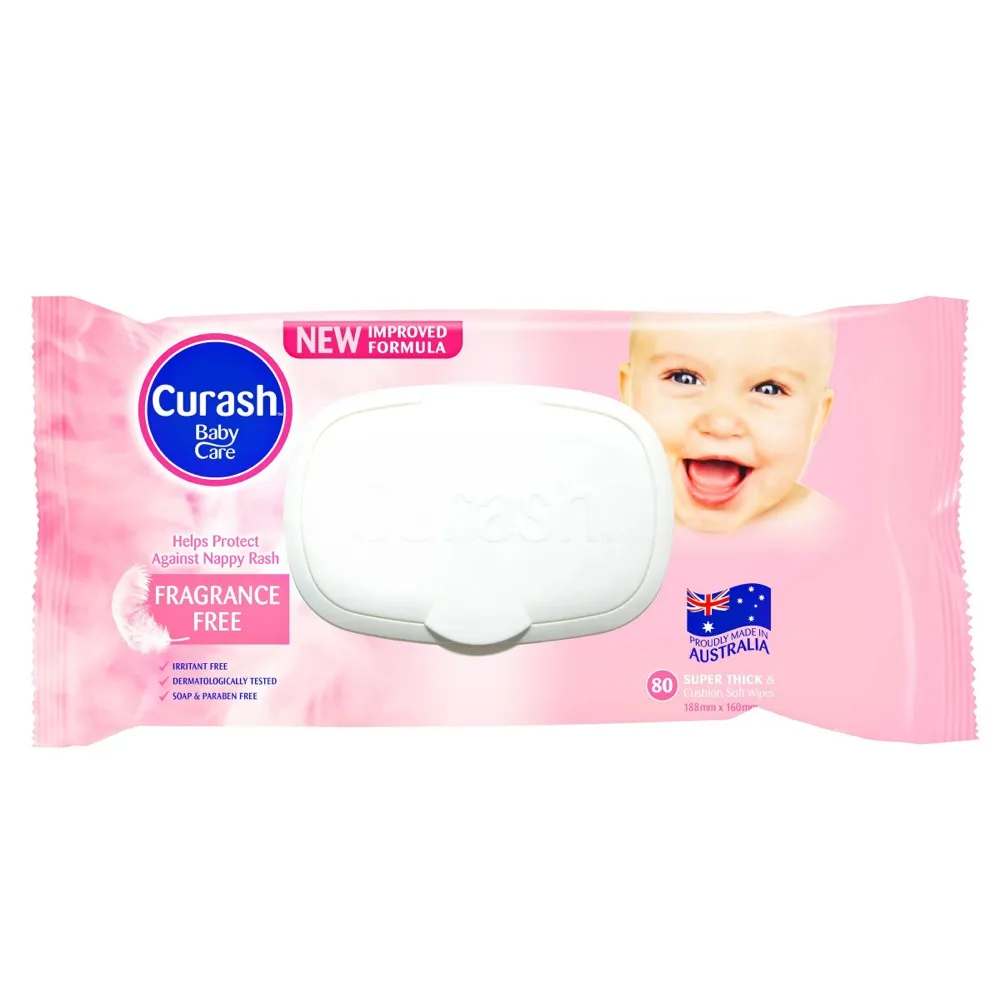 Curash Baby Wipes Fragrance Free 80 Pack