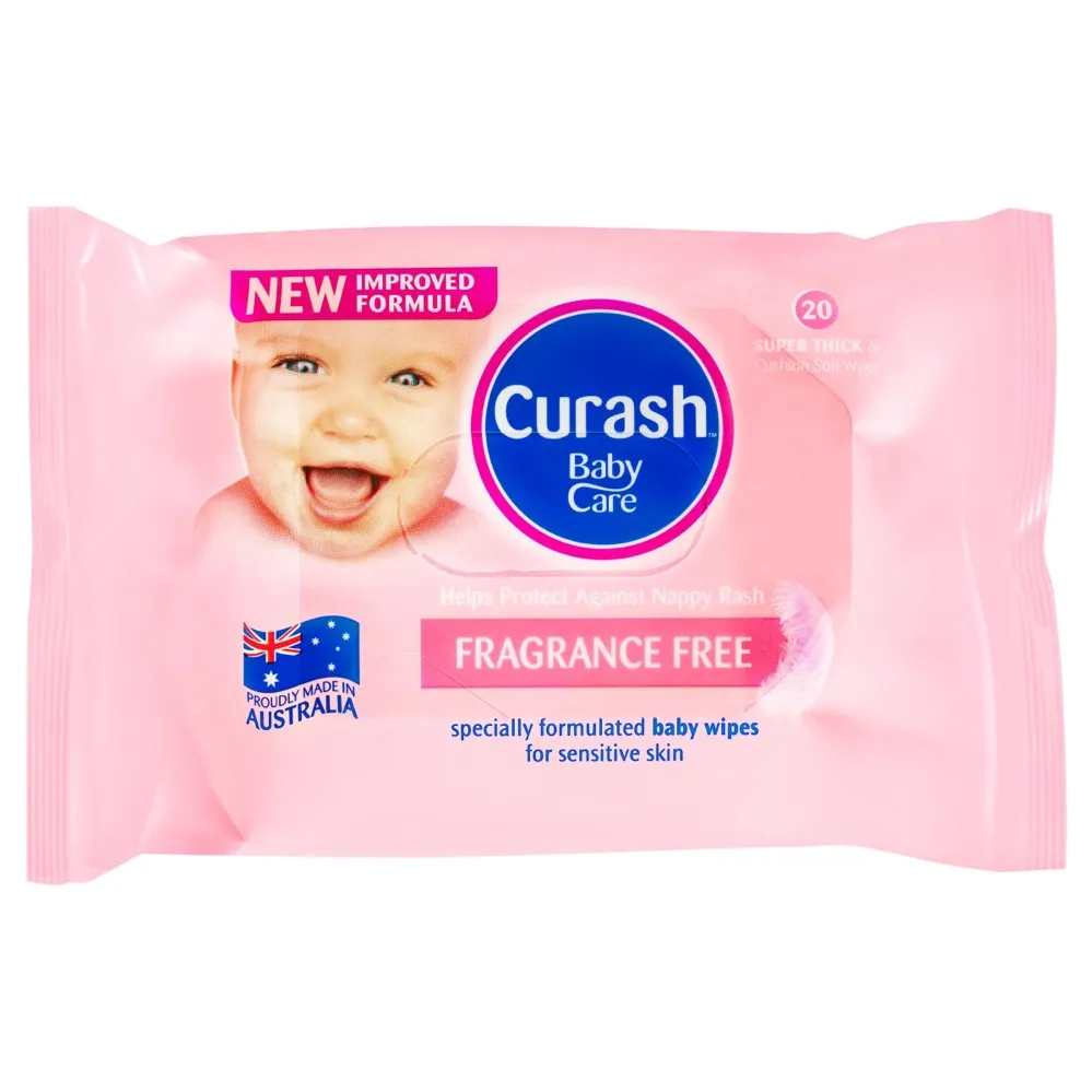 Curash Baby Wipes Fragrance Free 20 Pack
