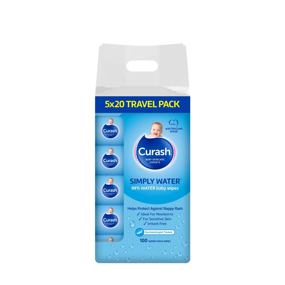 Curash Water Wipes 5X20 Pack