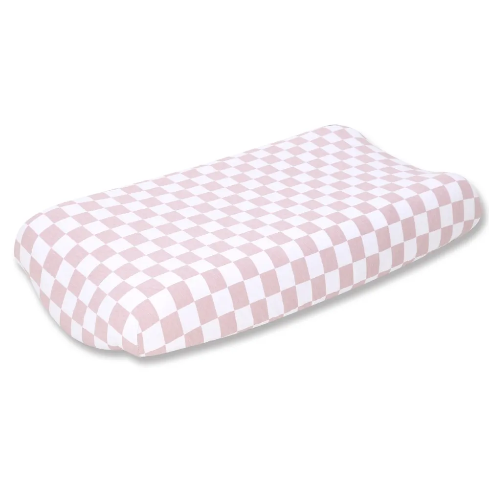 Bilbi Jersey Bedside Sleeper Fitted Sheet Check Pink