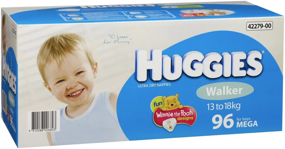 Huggies Nappies Walker Boy Mega 96 Pack Size 5