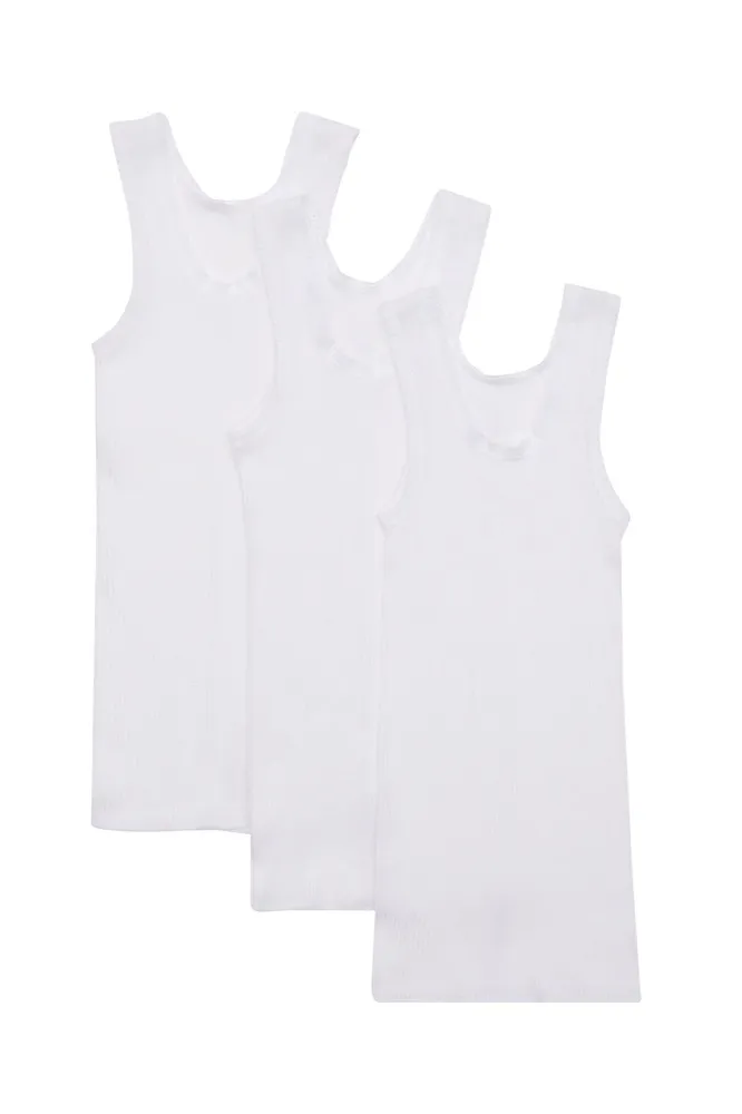 Bonds 3 Pack Singlet Chesty White Size 0000