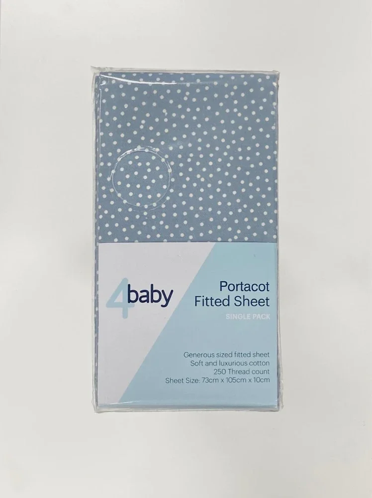 4Baby Percale Portacot Fitted Sheet Spot