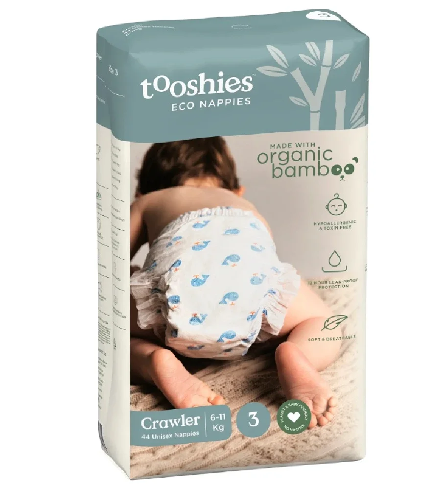 Tooshies Eco Nappies 44 Pack Crawler Size 3