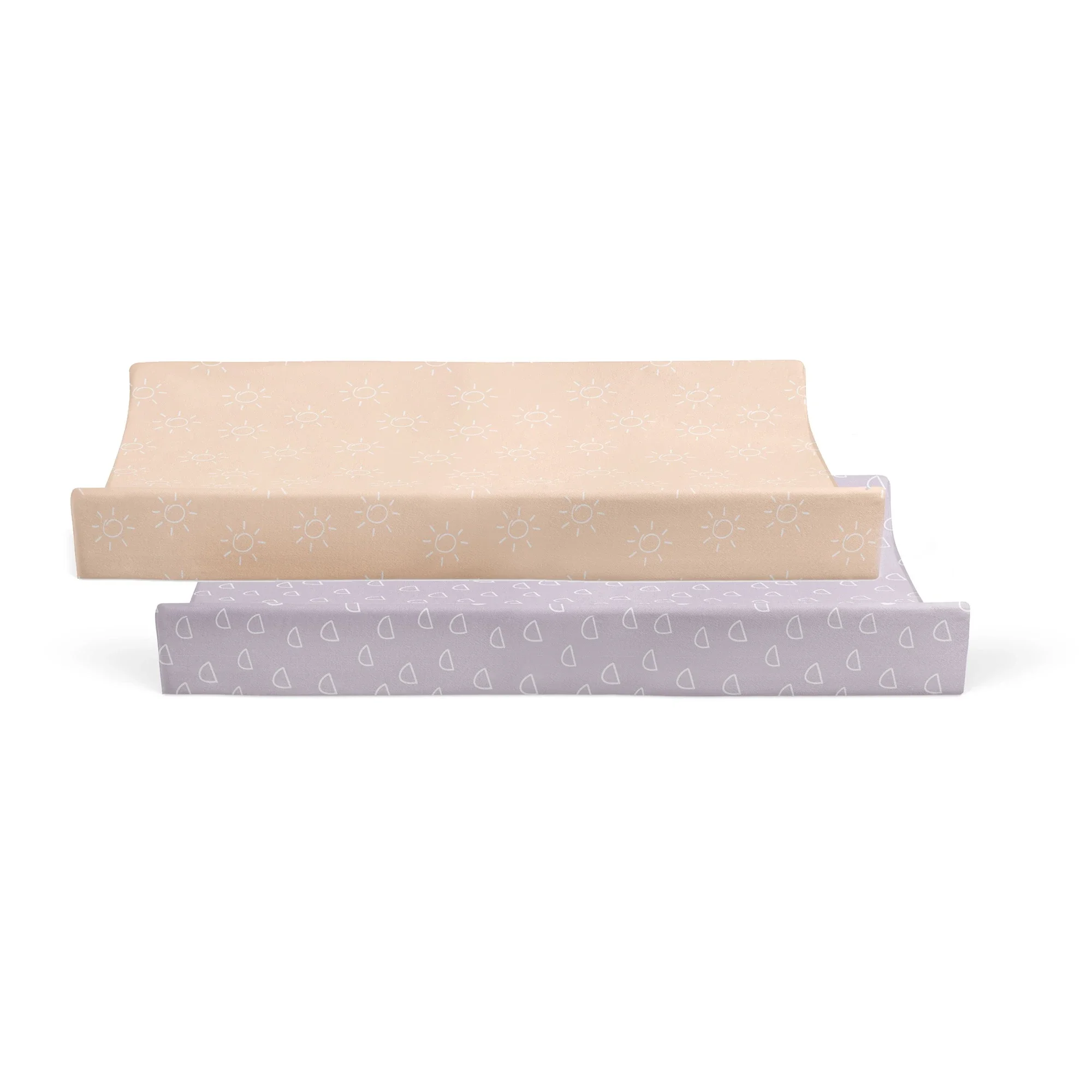 Bubba Blue Nordic Change Mat Cover 2 Pack Peach/Lilac