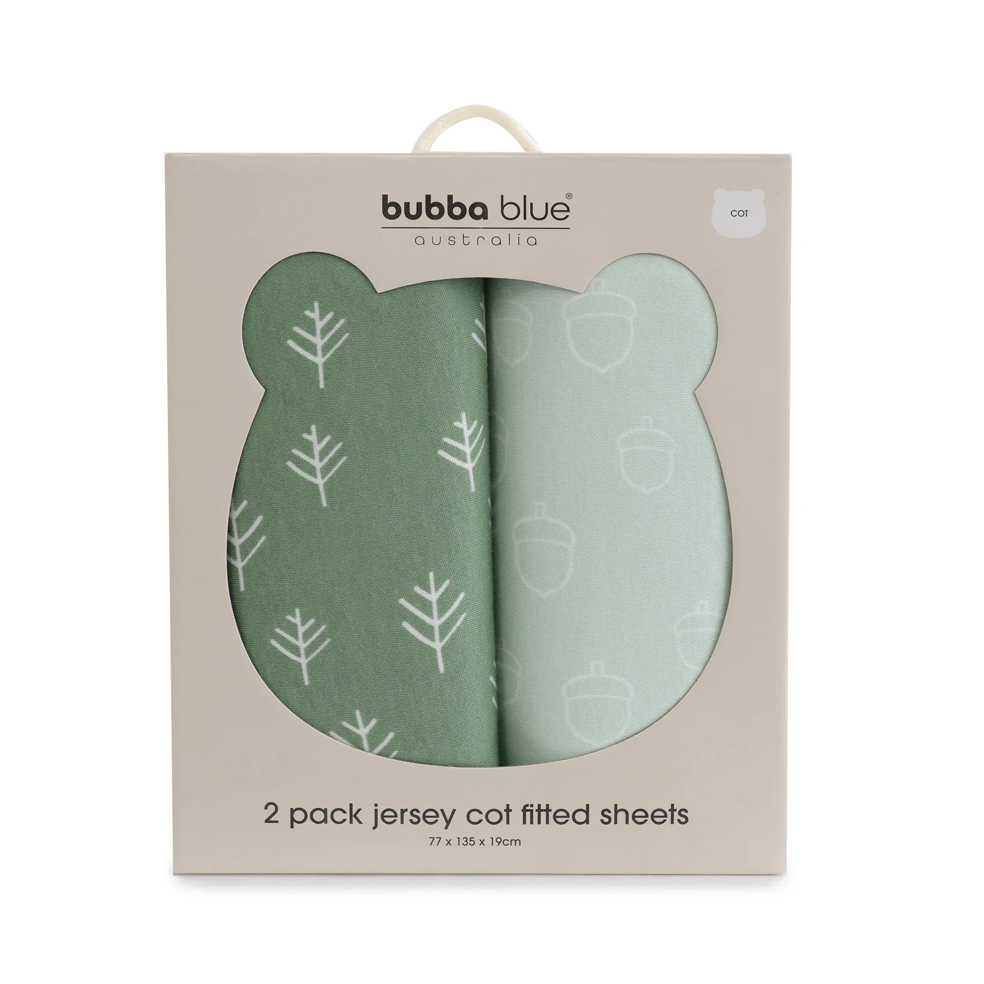 Bubba Blue Nordic Jersey Cot Fitted Sheet 2 Pack Avocado/Forest