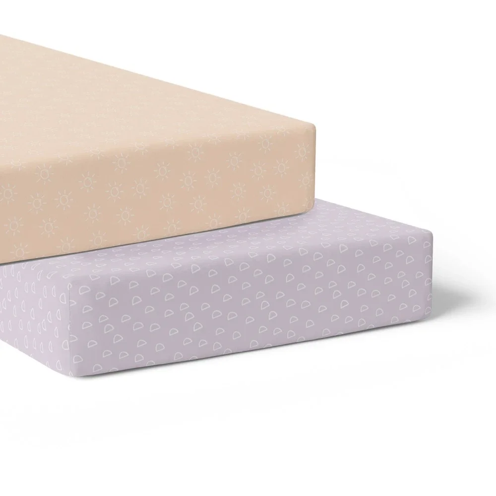 Bubba Blue Nordic Jersey Cot Fitted Sheet 2 Pack Peach/Lilac