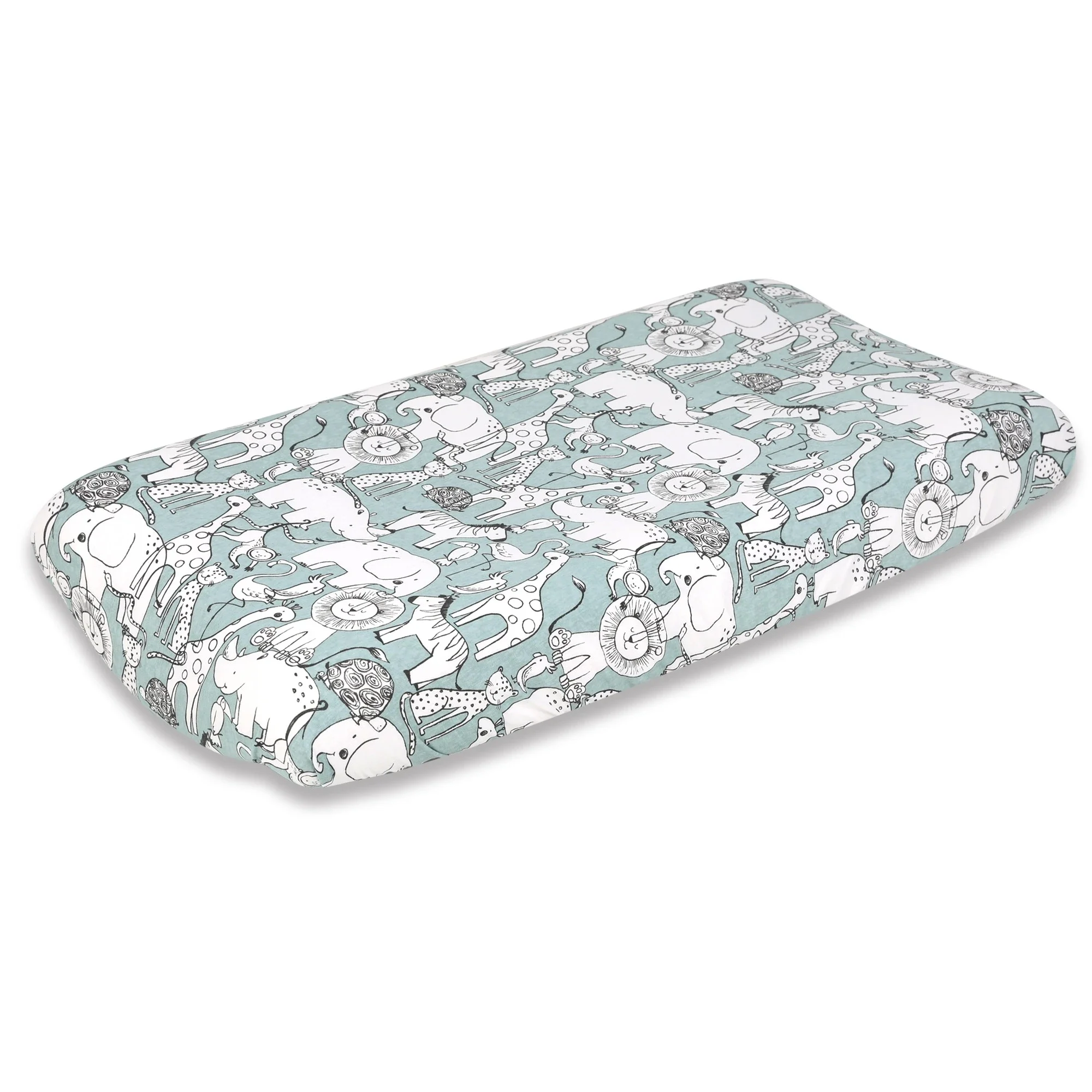 Bilbi Bedside Sleeper Fitted Sheet Blue Safari