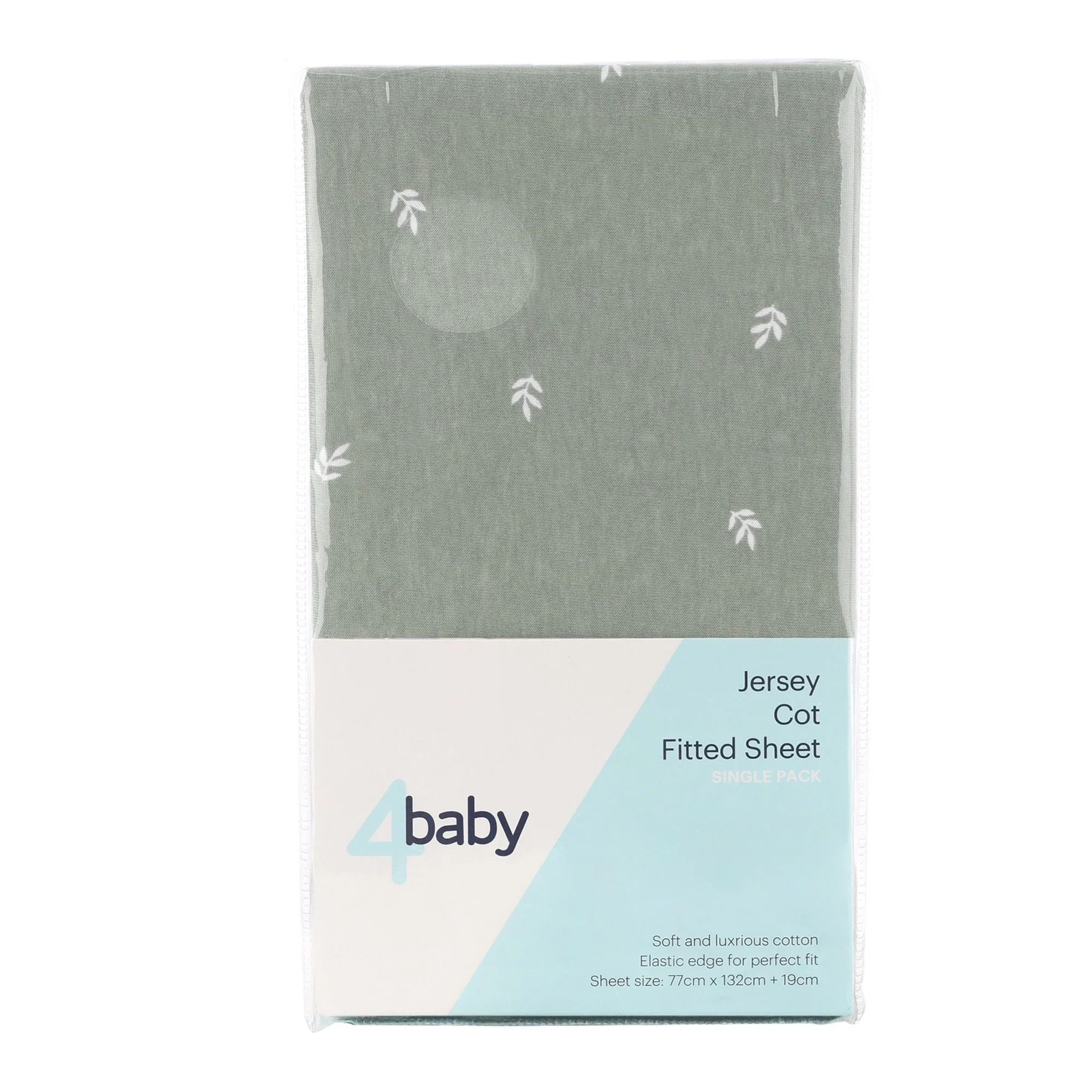 4Baby Cot Fitted Sheet Foliage Green