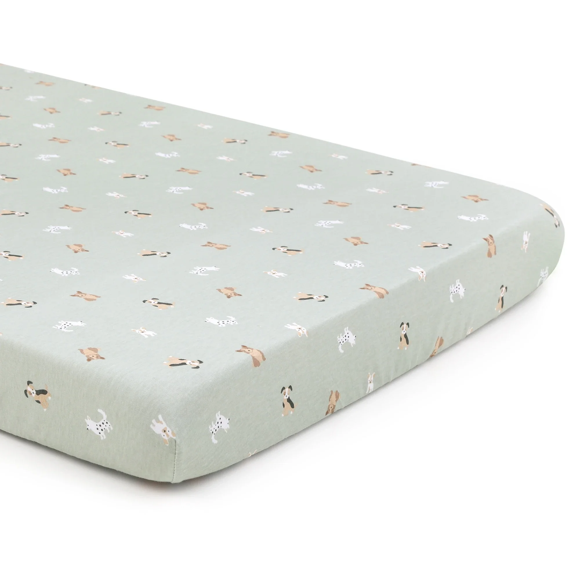 4Baby Fitted Sheet Portacot Puppies Sage