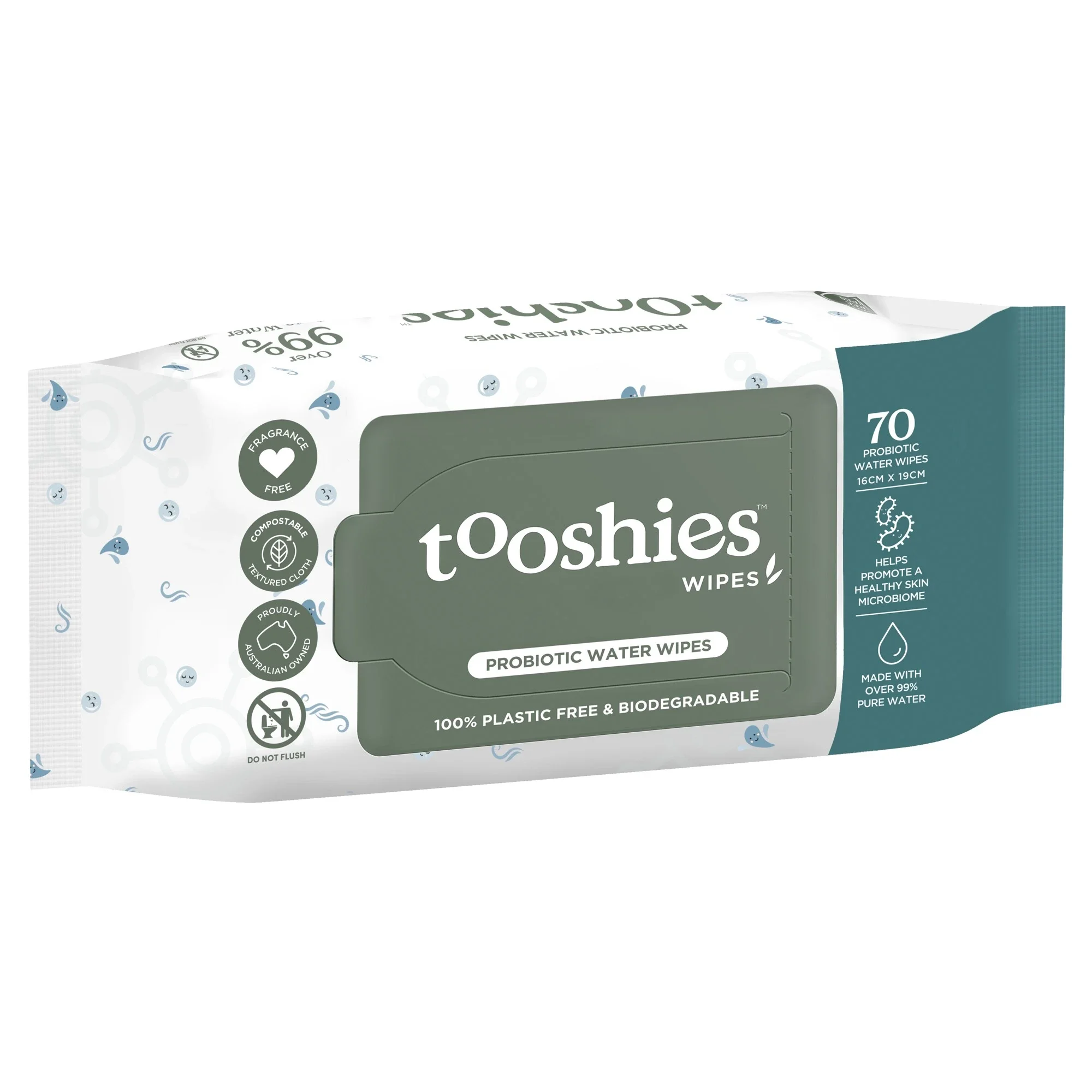 Tooshies Probiotic Water Wipes 70Pk