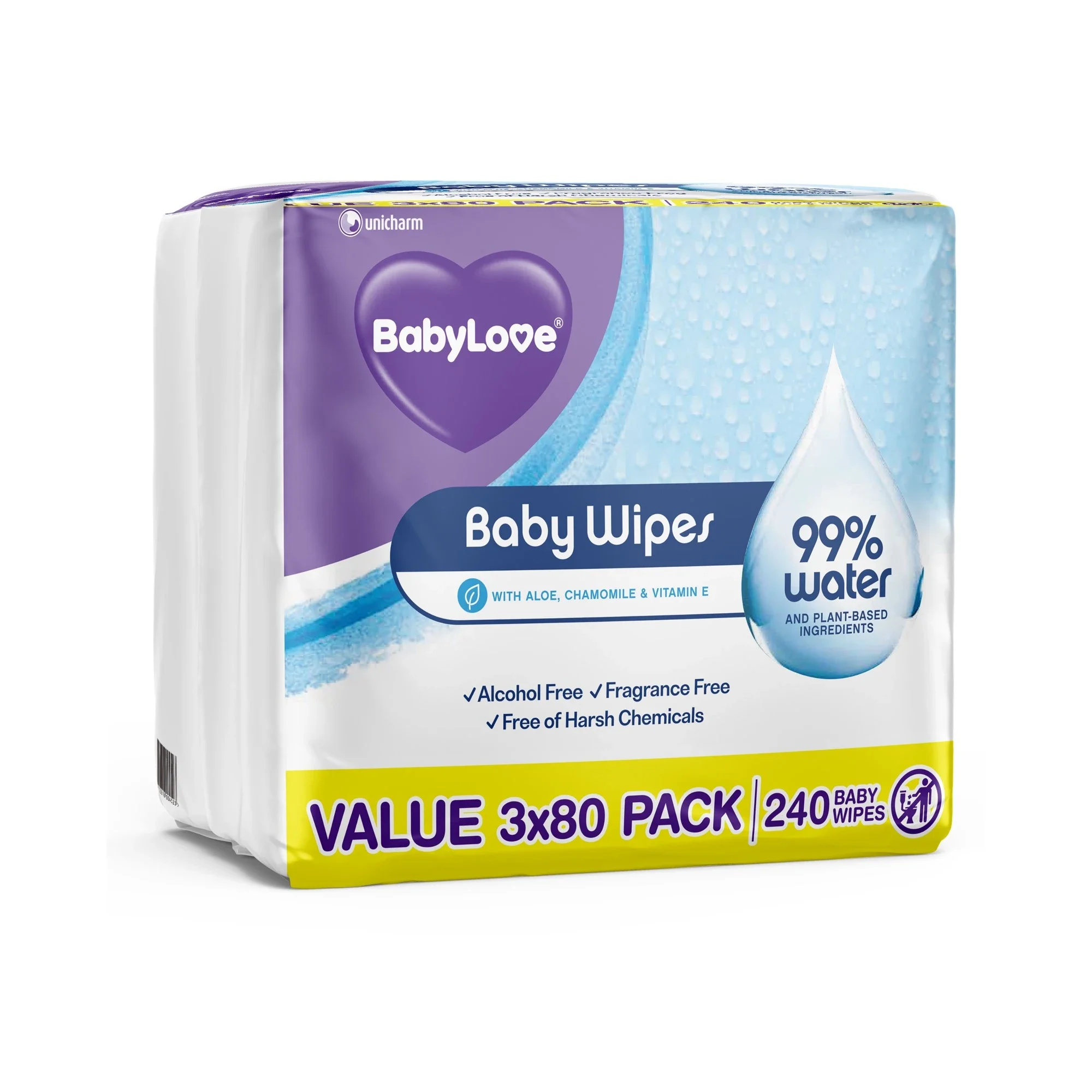 Babylove Water Wipes 240Pk