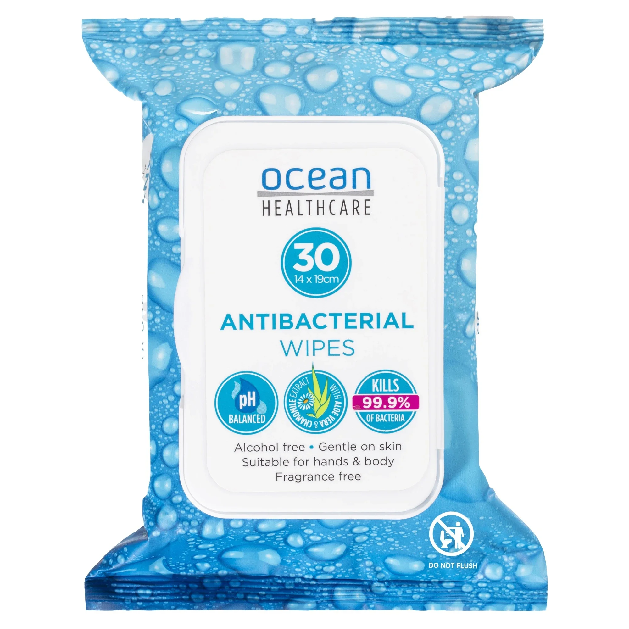 Blue Healthcare Antibacterial Wipes 30 Pack