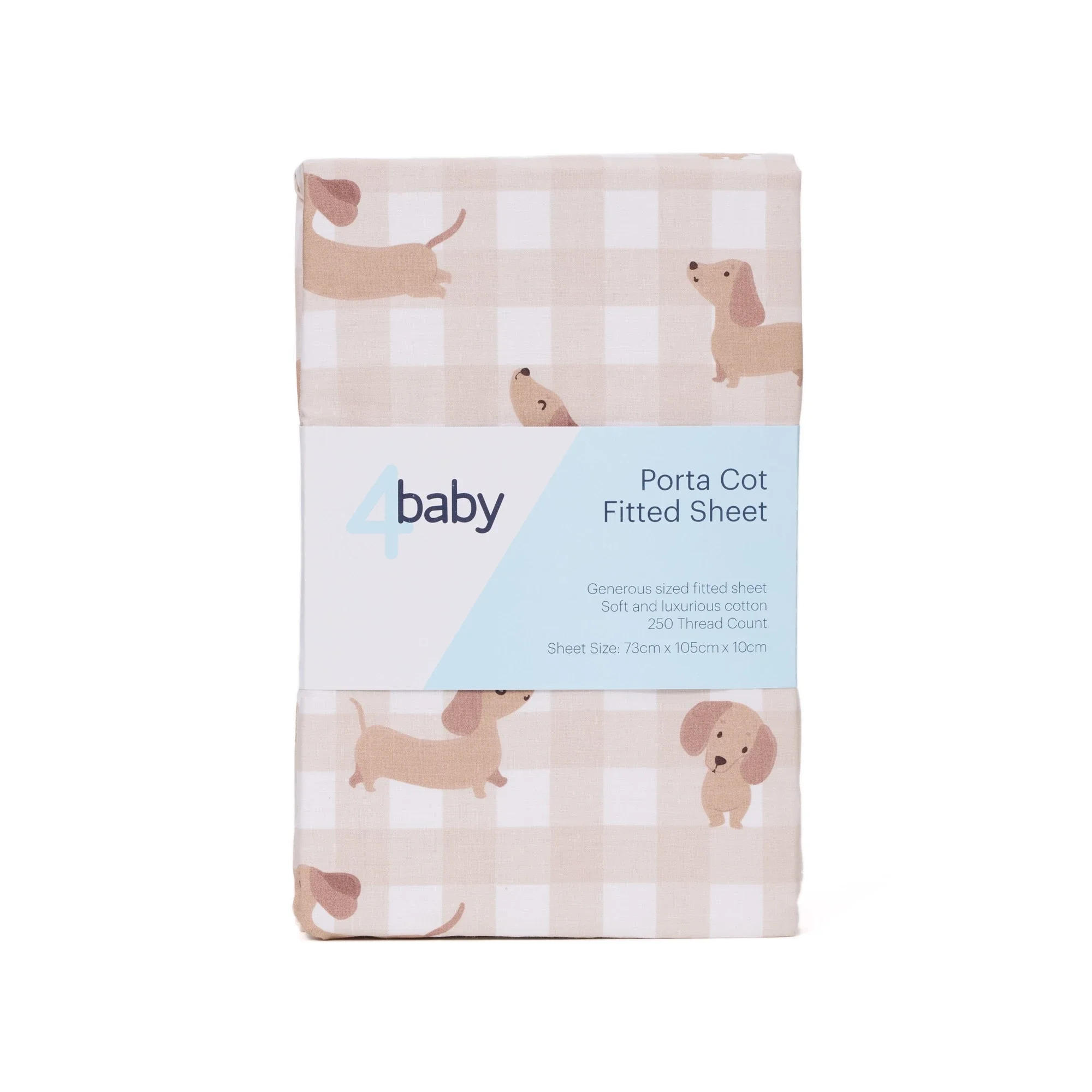 4Baby Percale Portacot Fitted Sheet Silly Sausage