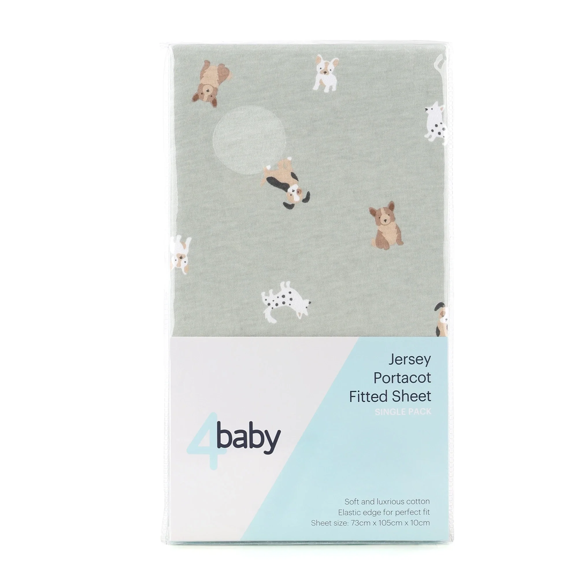 4baby Portacot Fitted Sheet Green
