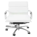 Eames Inspired Mid Back Soft Pad Management Desk / Office Chair | White