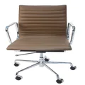 Replica Eames Mid Back Ribbed Leather Management Desk / Office Chair | Brown