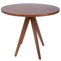 Replica Jean Prouve Inspired Round Wood Dining Table | Walnut | 100cm