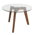 Stad Round Glass Side Table | Walnut