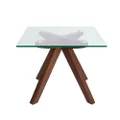 Amber Collection | Square Glass Side Table | Walnut