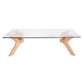 Murf Collection | Rectangular Glass Coffee Table | Natural