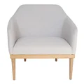 Bojan Arm Chair | Light Grey Fabric | Natural Legs