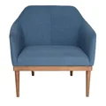 Bojan Arm Chair | Blue Fabric | Walnut Legs
