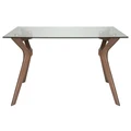 Murf Collection | Rectangular Glass Dining Table | Walnut | 180cm