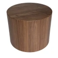 Woody Round Wood Side Table | Walnut