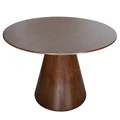 Theo Round Wood Dining Table | Walnut | 150cm