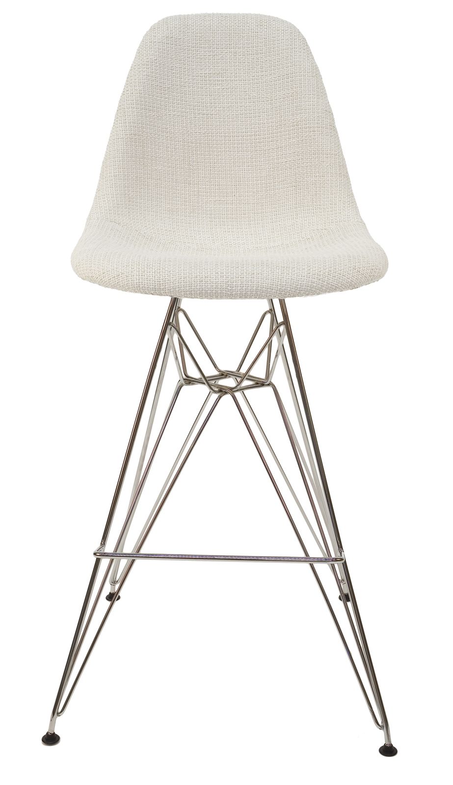 Replica Eames DSR Stool | Textured Ivory & Chrome