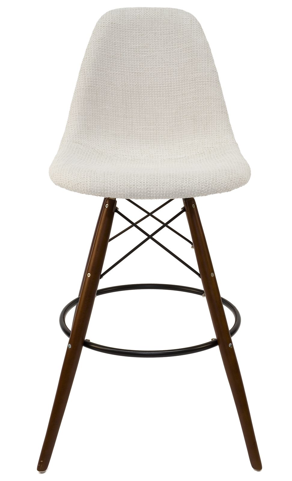 Replica Eames DSW Stool | Textured Ivory & Walnut