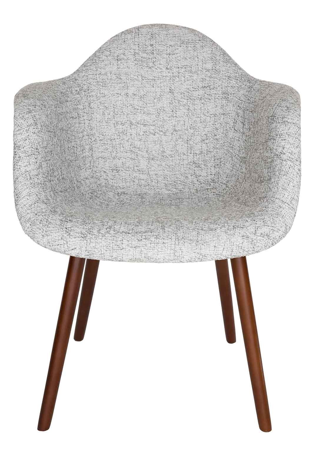 Replica Eames DAW Hal Inspired Chair | Textured Light Grey & Walnut