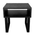 Olle Square Wood Bedside / Side Table | Black | 50cm