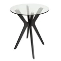 Doreen Collection | Round Glass Dining Table | Black | 100cm