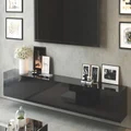 3m Majeston Black Gloss Floating TV Cabinet