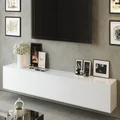 3m Majeston White Gloss Floating TV Cabinet