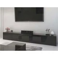 3m High Black Gloss Grandora TV Unit