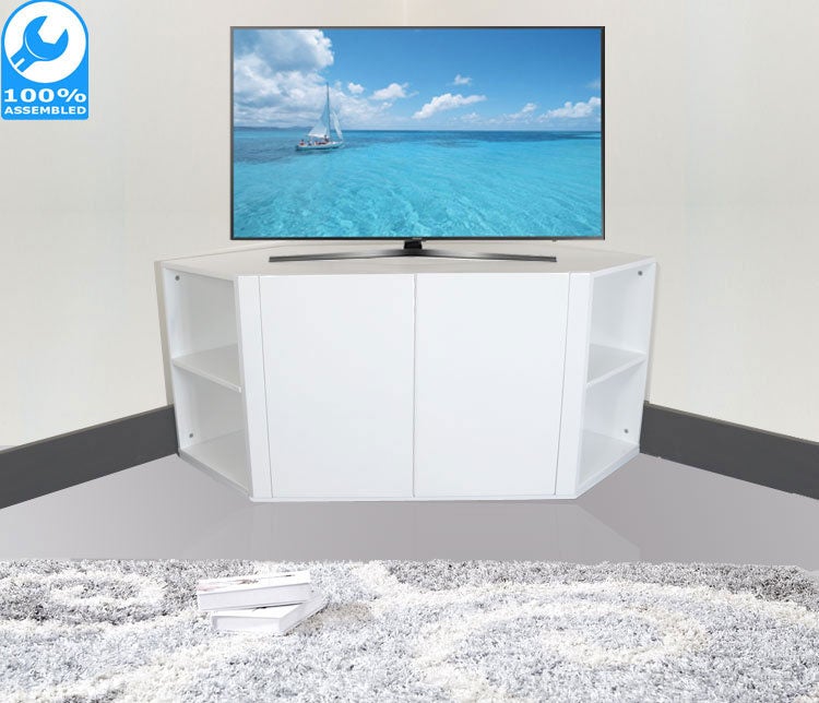 Zenova White Corner TV Entertainment Unit