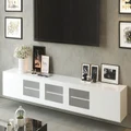 3m Glacia White Gloss Floating TV Cabinet