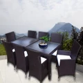 Brown Millana 8 Seater Wicker Outdoor Dining Setting