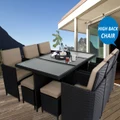 Black Centra 12 Seater Wicker Outdoor Dining Furniture