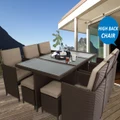 Brown Centra 12 Seater Wicker Outdoor Dining Furniture