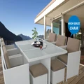 White Centra 12 Seater Wicker Outdoor Dining Furniture