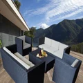 Black Bella 8 Seater Wicker Outdoor Furniture Lounge