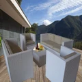 White Bella 8 Seater Wicker Outdoor Furniture Lounge